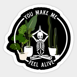 plants make me feel alive yoga version Sticker
